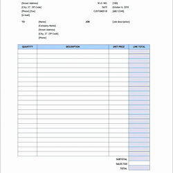 Outstanding Blank Free Printable Estimate Forms Online Template Job Description Incredible Throughout Form