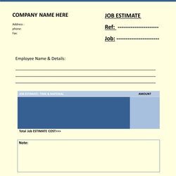 Sterling Best Images Of Free Printable Estimate Templates Blank Forms Job Construction Via