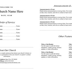 Matchless Free Church Bulletin Templates Programs