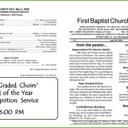 Magnificent Online Church Bulletin Templates Template Resume Examples Baptist