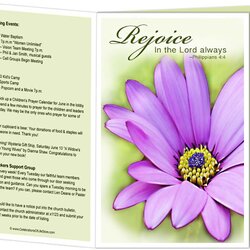 Admirable Pin On Printable Church Bulletins Bulletin Templates Template Philippians Flower Bible Rejoice