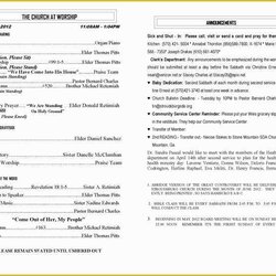 Superior Free Bulletin Templates For Churches Of The Gallery Church Template Printable Bulletins Layouts