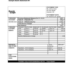 Real Fake Bank Statement Templates Editable Template