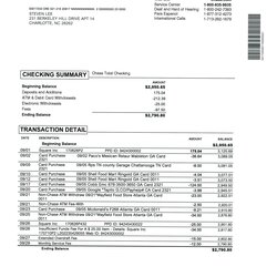 Superb Editable Printable Fake Bank Statement Best Chase Template Example