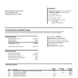 Tremendous Create Fake Bank Statement Template Wells Fargo