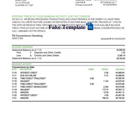 Champion Fake Bank Statement Template