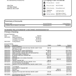 Wizard Editable Printable Fake Bank Statement Template