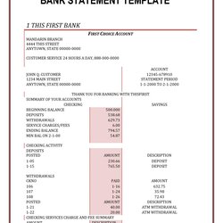 Great Editable Bank Statement Templates Free Template