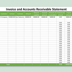 High Quality Free Accounts Receivable Spreadsheet Template Templates Printable