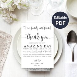 Legit Wedding Thank You Note Template Table