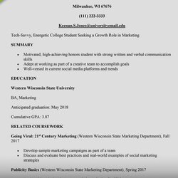 Swell Impressive Current College Student Resume Template Concept