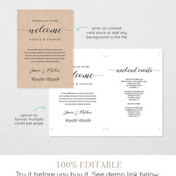Superlative Welcome Bag Letter Template Wedding Note Printable
