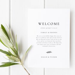 Fantastic Printable Wedding Welcome Letter Bag Hotel Card Template