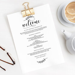 Rustic Elegance Wedding Welcome Letter And Itinerary Berry Rec Printable Bag Template