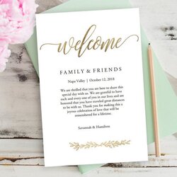 The Highest Quality Wedding Welcome Bag Letter Template Free