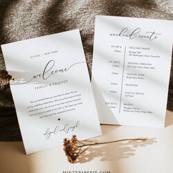 Cool Welcome Bag Letter Template Wedding Note Itinerary