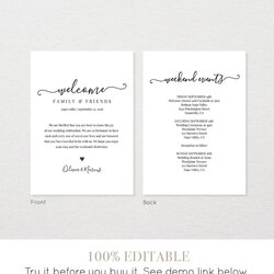 Sterling Wedding Welcome Bag Note Letter Printable