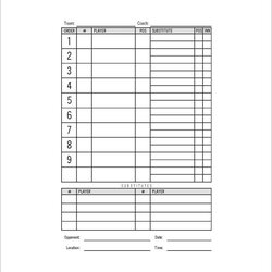 Supreme Baseball Line Up Card Templates Doc Template Lineup Dugout Custom Details