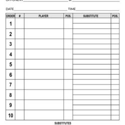 Admirable Baseball Lineup Card Template Free Download Softball Dugout