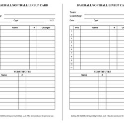 Perfect Baseball Lineup Cards Printable Word Searches Template
