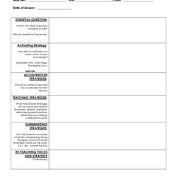 Out Of This World Free Lesson Plan Templates Common Core Preschool Weekly Template Eats Learning Strategies
