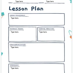 Worthy Editable And Simple Lesson Plan Templates Free Download Detailed Least Template
