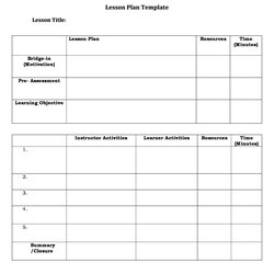 Free Lesson Plan Templates Common Core Preschool Weekly Template