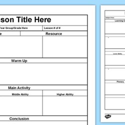 Outstanding Lesson Plan Formatted Template Teacher Made Planning Form Resource Save Au