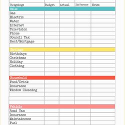 Terrific Excel Bill Template Free Monthly Of Organizer