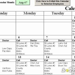 Marvelous On Call Schedule Template Best Of Excel