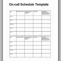 Legit On Call Schedule Template Sample