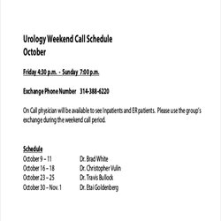 Superb On Call Schedule Templates In Apple Pages Google Docs Physician Excel Width