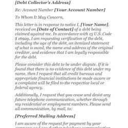 Free Debt Validation Letter Samples Templates