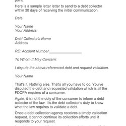 Cool Free Debt Validation Letter Samples Templates Letters Kb