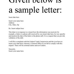 Terrific Free Debt Validation Letter Samples Templates Letters