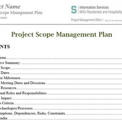 Supreme Project Scope Statement Templates Examples Excel Word Management Plan Template