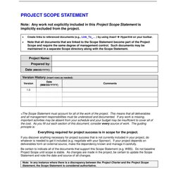 Swell Project Scope Statement Templates Examples