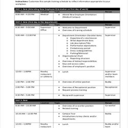 Fantastic Training Plan Template For New Employees Printable Schedule Employee Sample Example Templates