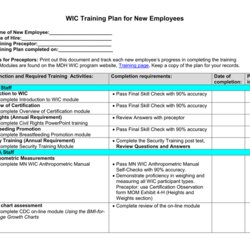 Tremendous New Employee Training Plan Template Word