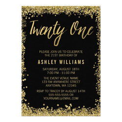 Excellent Free Birthday Invitations Wording Printable Invites Event Sixteen Masquerade Retirement Black Gold