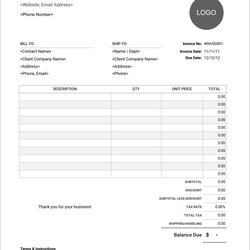 The Highest Quality Free Invoice Templates In Microsoft Excel And Formats