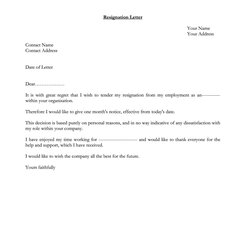 Admirable Resignation Letter Template Of For