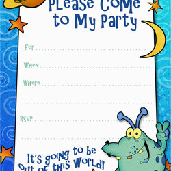 Brilliant Birthday Party Invitation Templates Free Invitations Kids Template Printable Boys Monster Boy Print