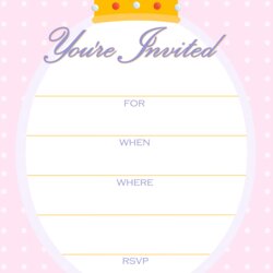 Best Images Of Printable Blank Party Invitations Free Invitation Birthday Templates Template Princess Unicorn