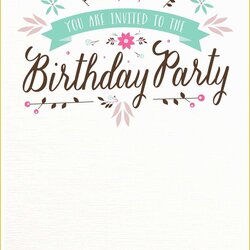 Fine Free Printable Birthday Invitation Templates Of Flat Floral Template