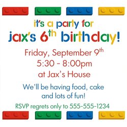 Superb Free Birthday Party Invitation Templates Kids Template Lego Invitations Letter Invites Printable Word