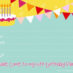 Magnificent Birthday Party Invitations Free Printable Invitation Invite Templates Template Own Make Girl Kids
