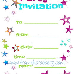 Swell Free Form Printable Birthday Party Invitations