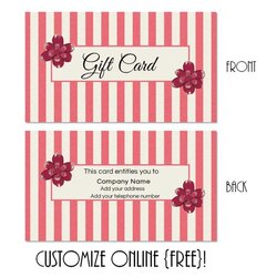 Smashing Gift Card Template Certificate Templates Cards Printable