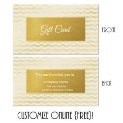 Superb Gift Card Template Certificate Templates Printable Cards Gold Text Visit Massage Customized Instant